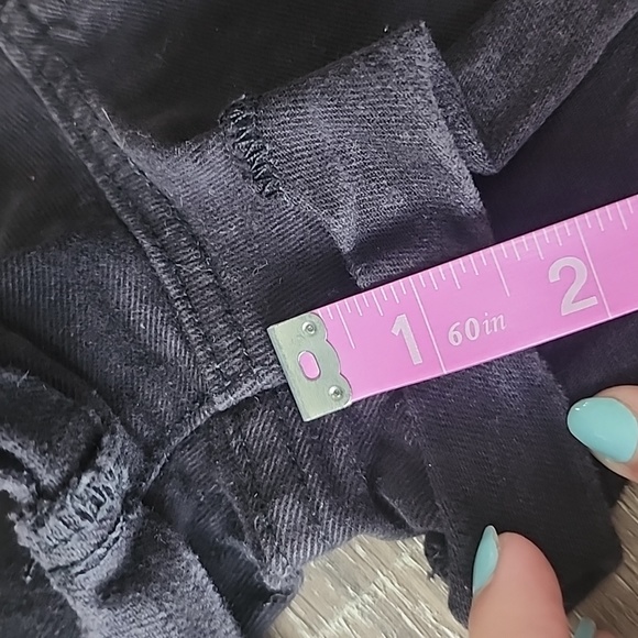 Garage Retro High Waist Jean Short Black Roll Hem Stretch Denim Size 00 - Picture 7 of 11